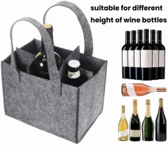 Túi đựng rượu vang di động có ngăn chia có thể tháo rời Túi vải nỉ đựng rượu vang Chất liệu bền có quai xách