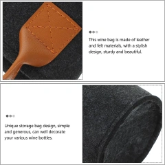 Sac de transport pour bouteille d'eau en feutre non tissé avec logo personnalisé en vrac, sac cadeau pour refroidisseur de vin pour voyage, pique-nique, plage