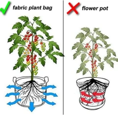 10 gallon reusable durable lightweight felt fabric plant grow bag with large capacity for potato tomato onion flower vegetable