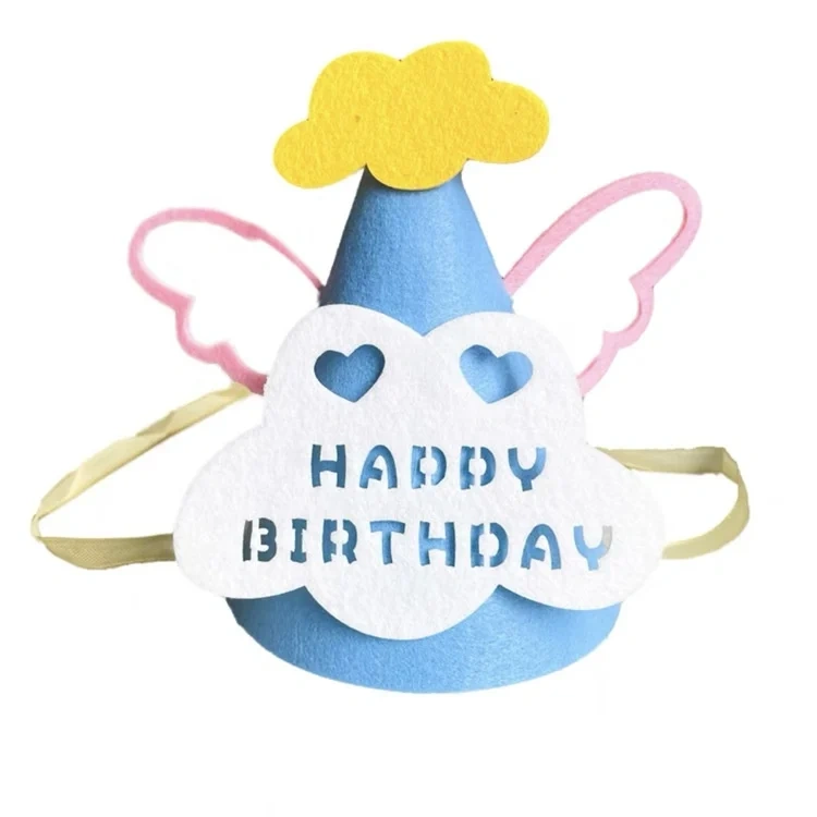 Custom Reusable Cute Baby Gift Birthday Crown Felt Cone Hat
