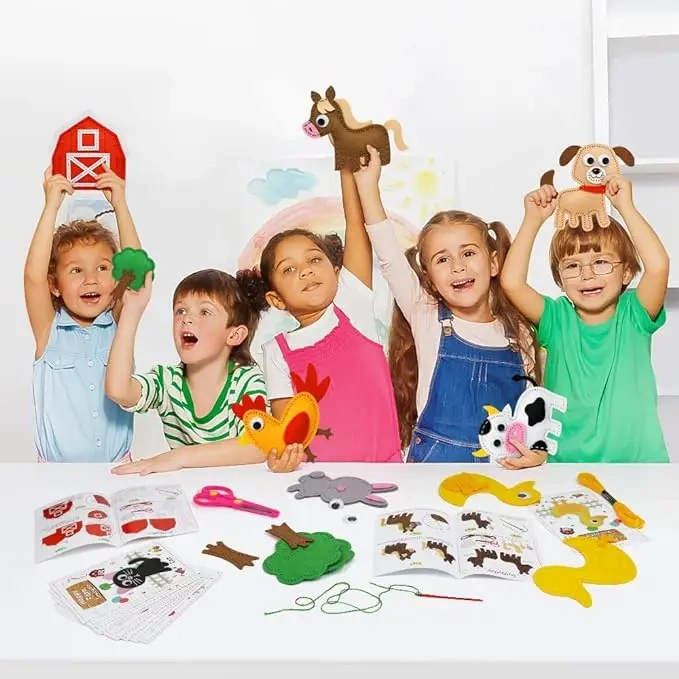 Kid Education Craft Art DIY Felt Sewing Kit S12 Farm Animal