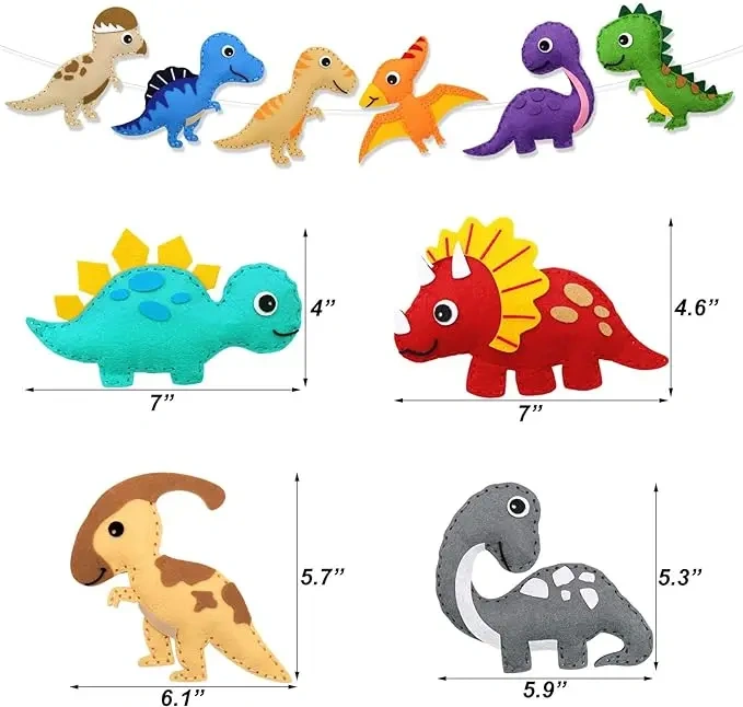 Kids Education Toy Craft Art DIY Felt Sewing Kit S14 Dinosaur