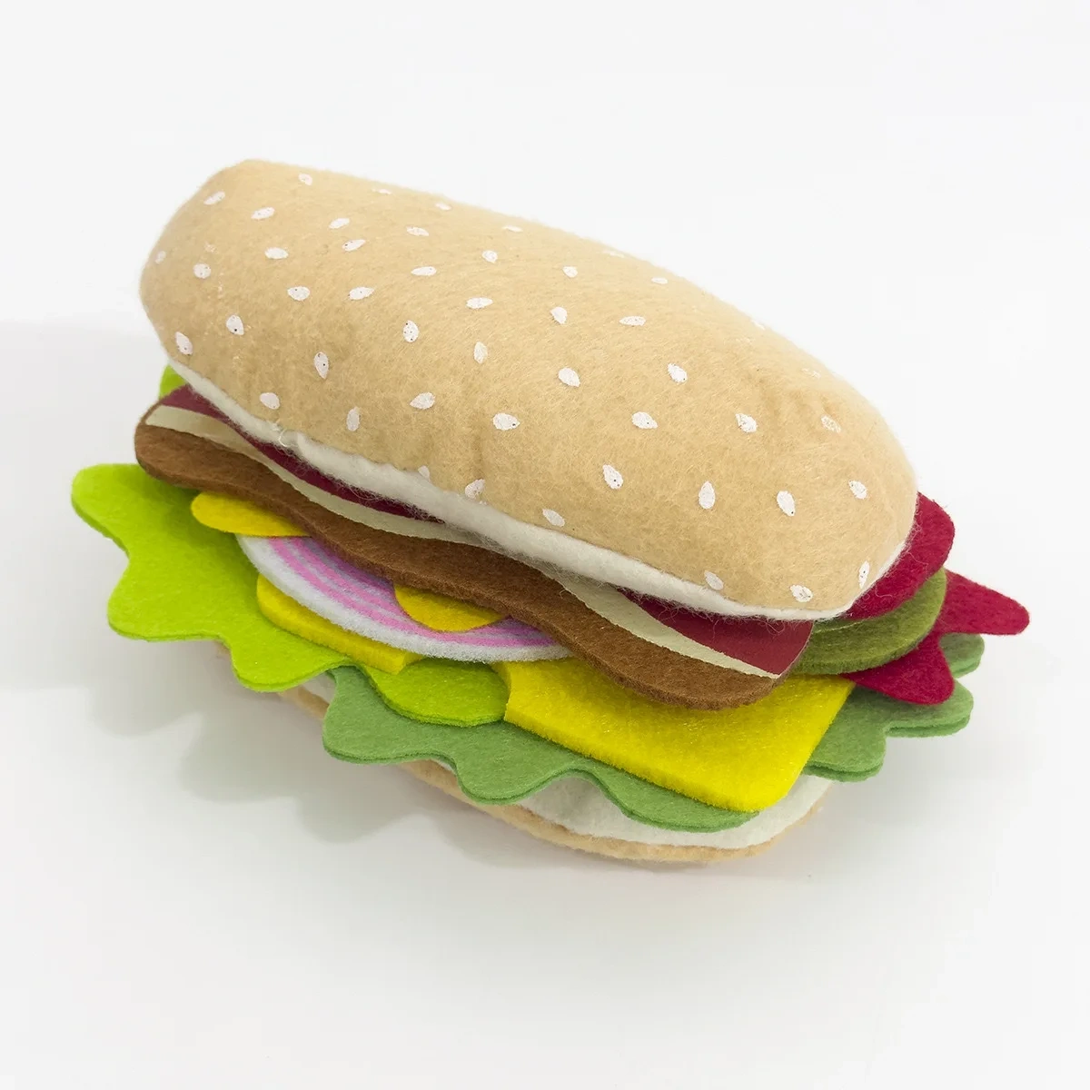 Cute Kid DIY Bread Hamburg Vegetable Fruit Felt Food Toy Kit