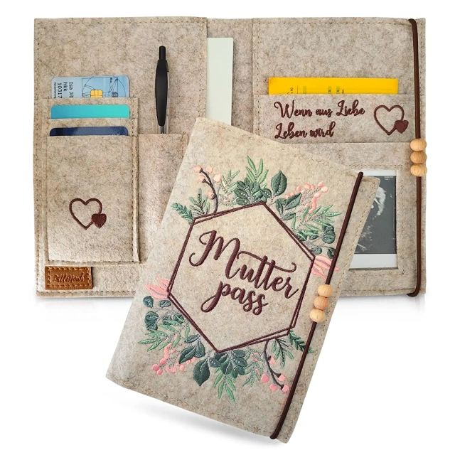 New Hot Premium Embroider Felt Maternity Log Pass Cover Bag for Pregnant Mother
