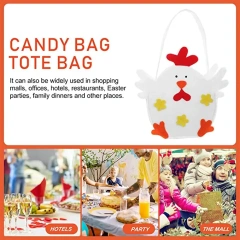 Paniers de Pâques en feutre de petit poulet écologique avec logo personnalisé mignon en gros, sac cadeau de bonbons pour les fêtes de festival des enfants