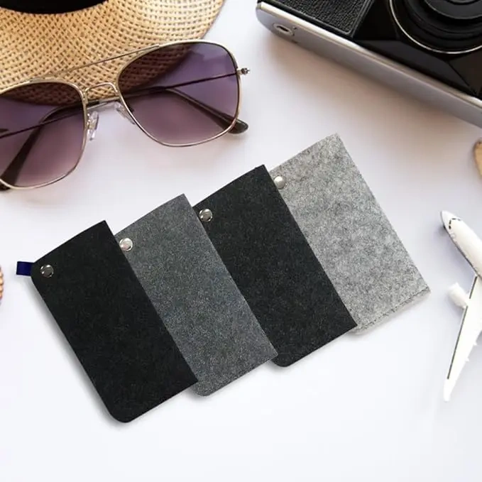 wholesale great colours perfect fit recycle folding large felt sleeve wallet carrying glasses boxes sunglasses case