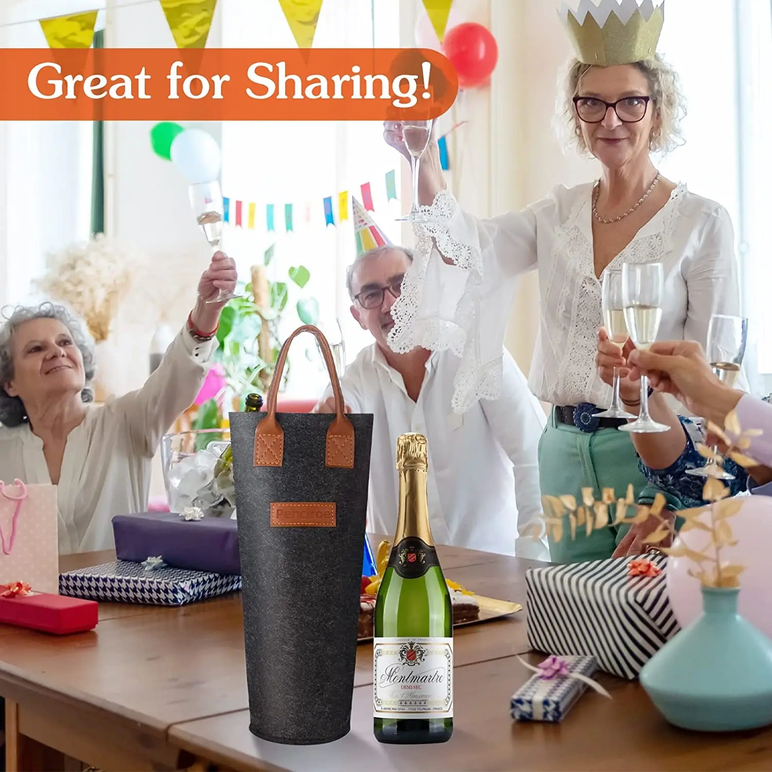 manufacturer large capacity portable eco single felt wine cooler bottle bag for wedding gift and wine lover's