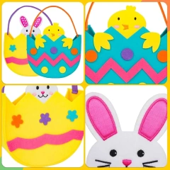 عينة مجانية بالجملة ديكورات حفلات عيد الفصح سلال صيد البيض المصنوعة من اللباد وأكياس هدايا حلوى أرنب عيد الفصح للأطفال