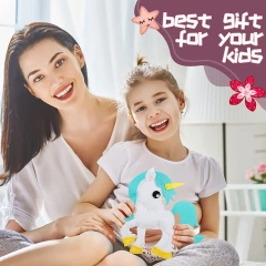 مجموعة خياطة يدوية من اللباد على شكل فراشة وحيد القرن للأطفال