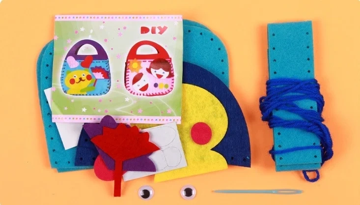 New Custom Kids Soft Toy DIY Craft Art Felt Bag Sewing Kit