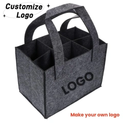 Meilleur vendeur prix de gros sac de transport de vin non tissé logo personnalisé grande capacité portable mode vin bière sacs en feutre pour bouteilles