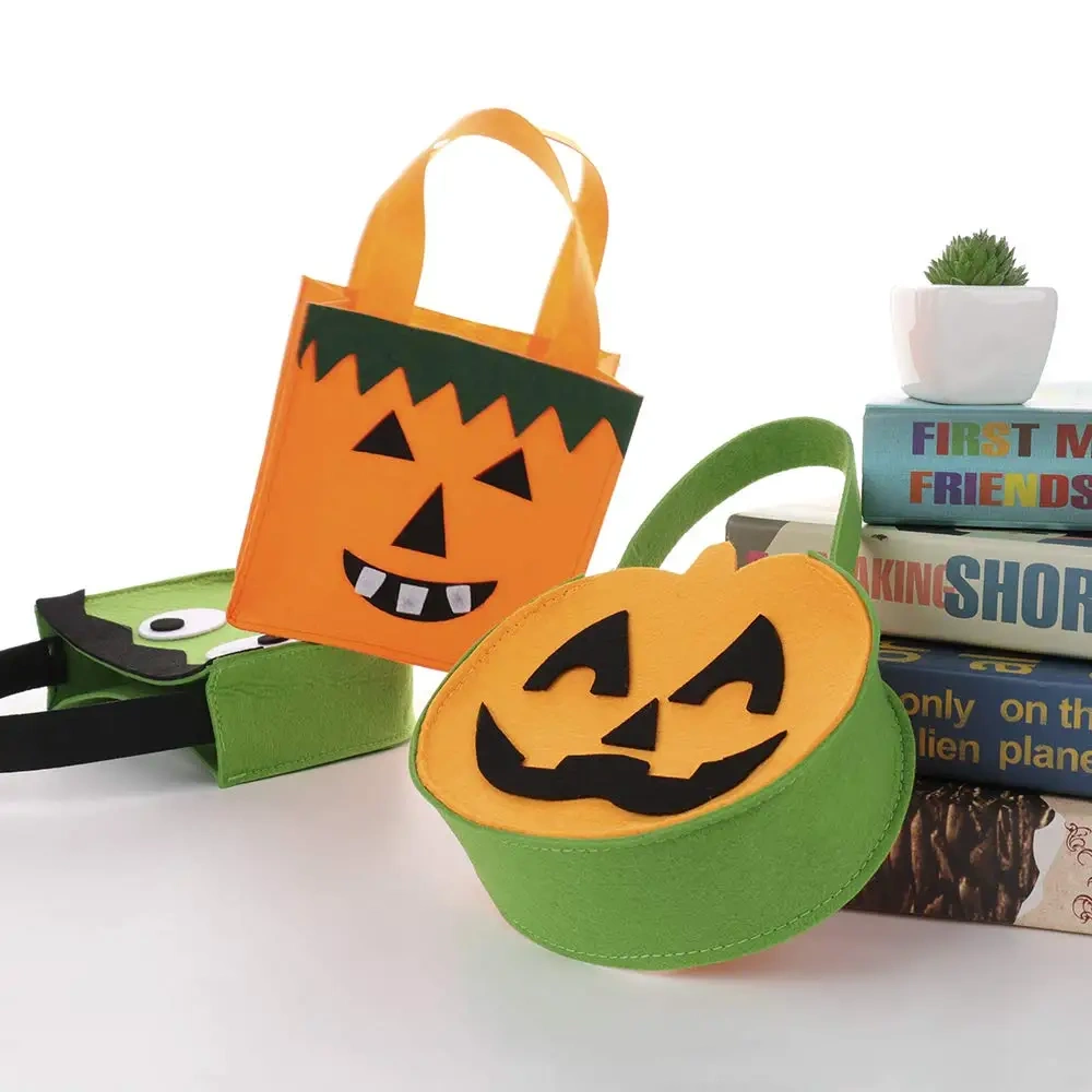 Custom Logo 2024 Trick or Treat Cat Felt Halloween Candy Bag
