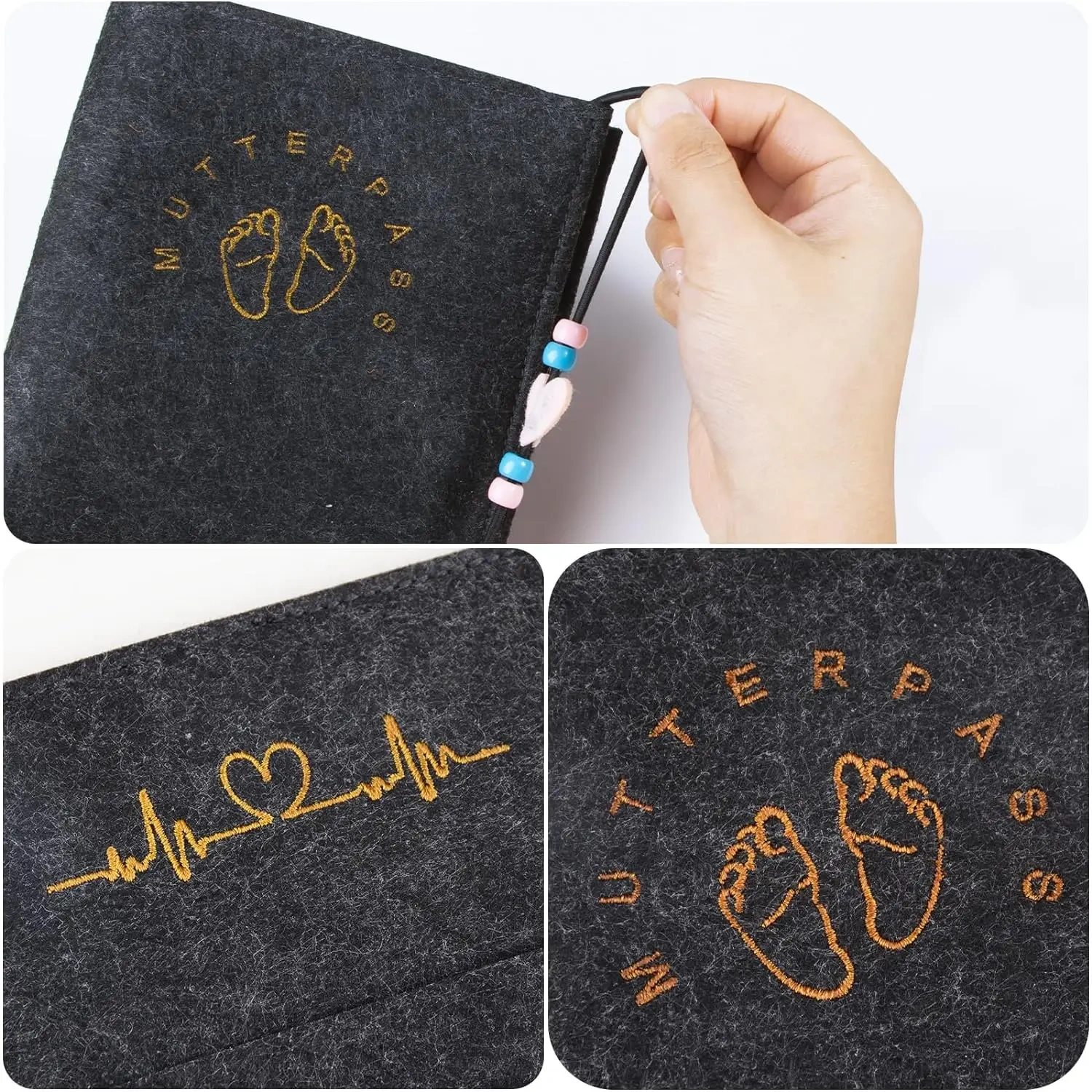 wholesale portable travel family women document polyester felt mother pass organizer, custom passport holder