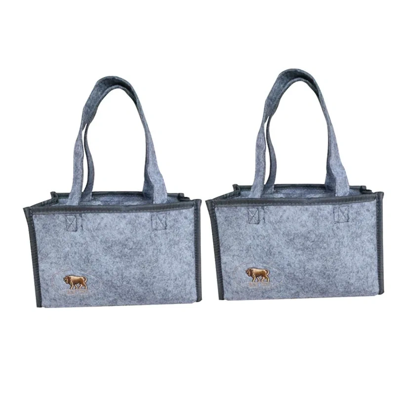 BSCI washable wine bag reusable felt insulated tote with division gift bags holders custom logo