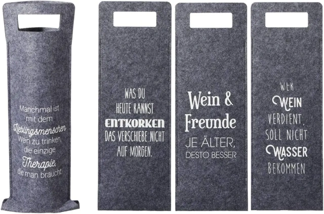 Túi đựng chai rượu bằng vải nỉ không dệt màu đen xám dài thân thiện với môi trường du lịch năm 2024