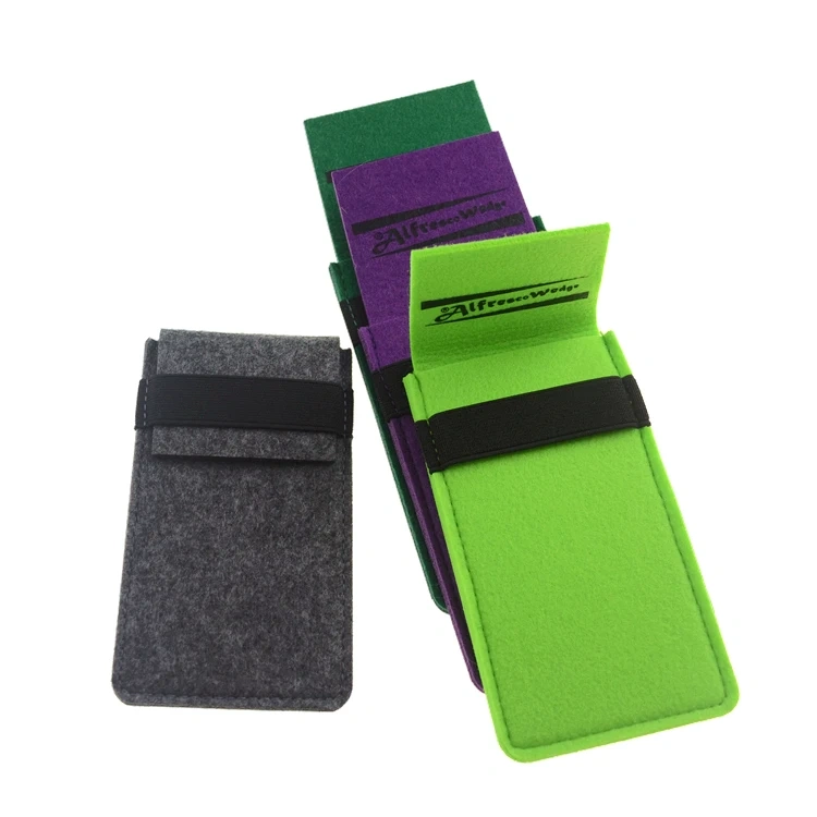 high quality recycled RPET needle punch polyester felt custom size color printed logo cell mobile phone belt pouch for promotion