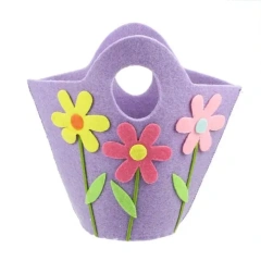 عينة مجانية من أكياس هدايا أرنب الحلوى المخصصة الحاصلة على شهادة CE، سلال عيد الفصح المصنوعة من اللباد للأطفال