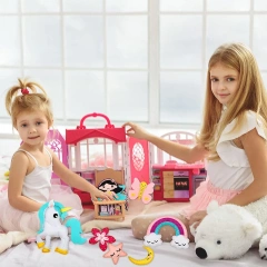 مجموعة خياطة يدوية من اللباد على شكل فراشة وحيد القرن للأطفال