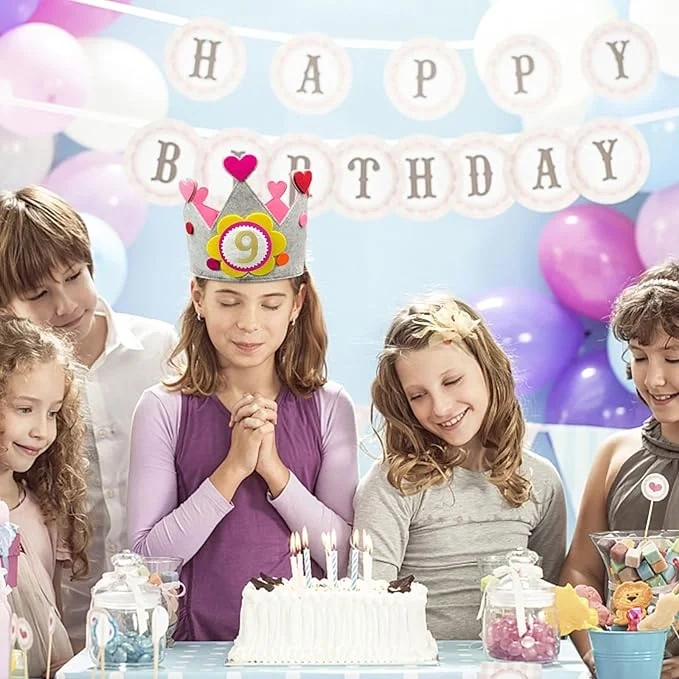 Custom Cute Baby Gift Fabric Felt Kids Birthday Crown
