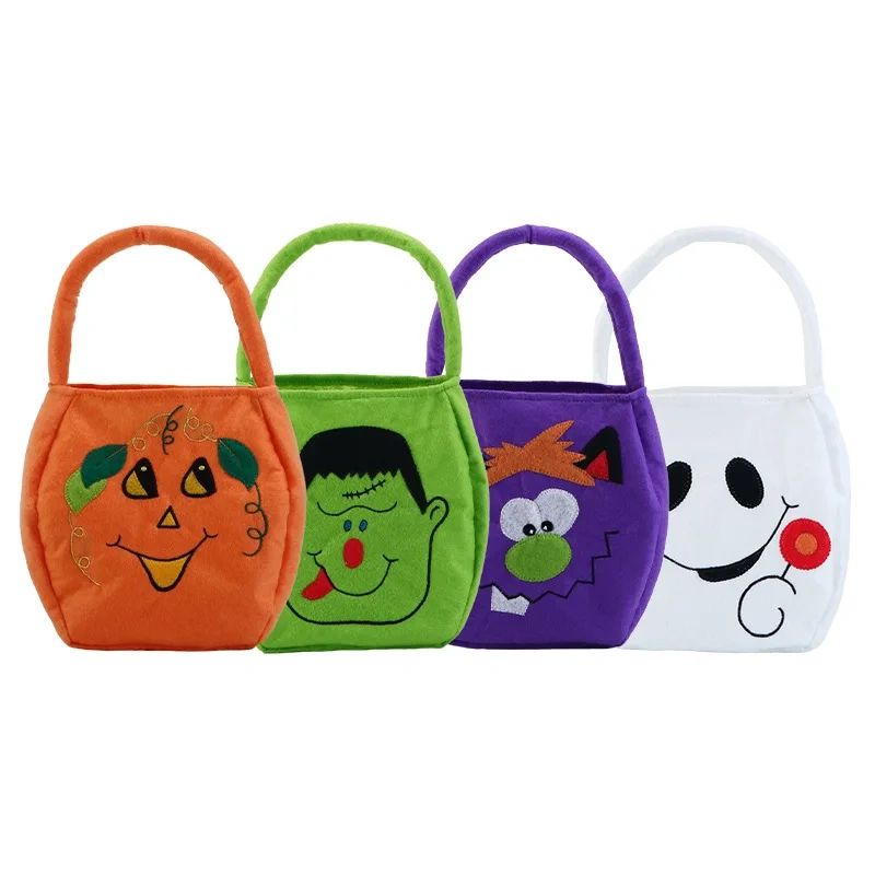 Custom Logo 2024 Trick or Treat Felt Halloween Candy Bag