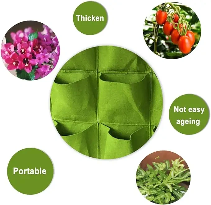 Wholesale Design  Black Vertical Breathable Plant Bag Hanging Growing Bag Outdoor Indoor Planter for Wall Garden Flower