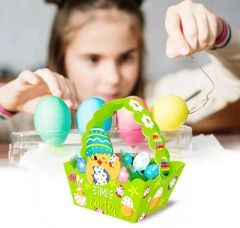 CPC échantillon gratuit en gros nouveau personnalisé sublimation poussin vache bonbons lapin feutre cadeau sac paniers de Pâques pour enfants