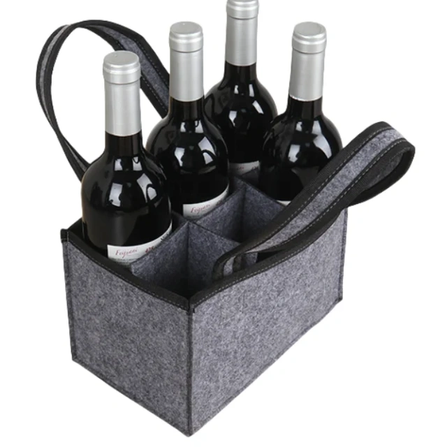 Túi vải không dệt đựng rượu giá sỉ giá rẻ có logo thời trang tùy chỉnh túi nỉ đựng rượu bia đựng chai