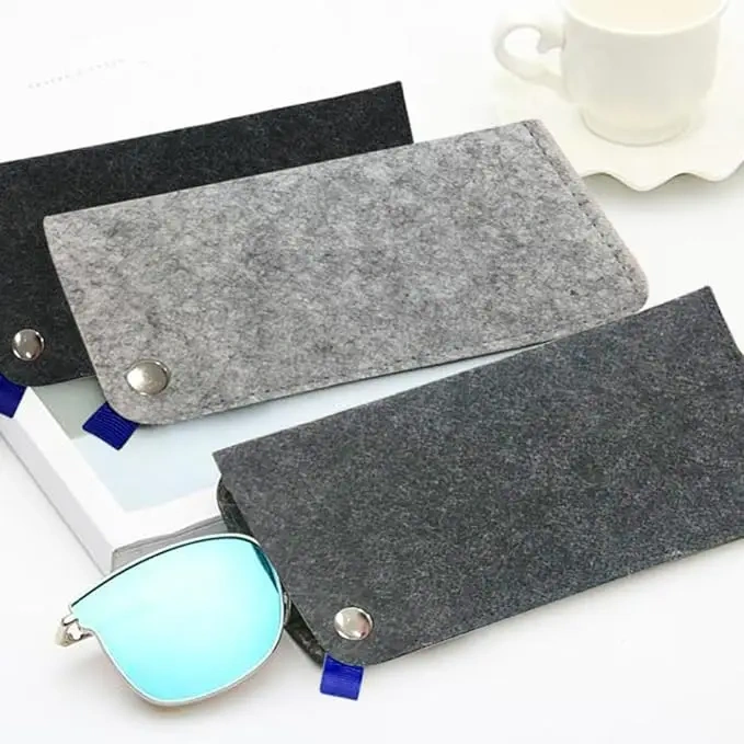 wholesale great colours perfect fit recycle folding large felt sleeve wallet carrying glasses boxes sunglasses case