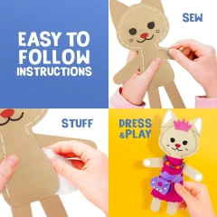 لعبة حرفية ممتعة للأطفال اصنعها بنفسك على شكل قطة من اللباد مع مجموعة خياطة