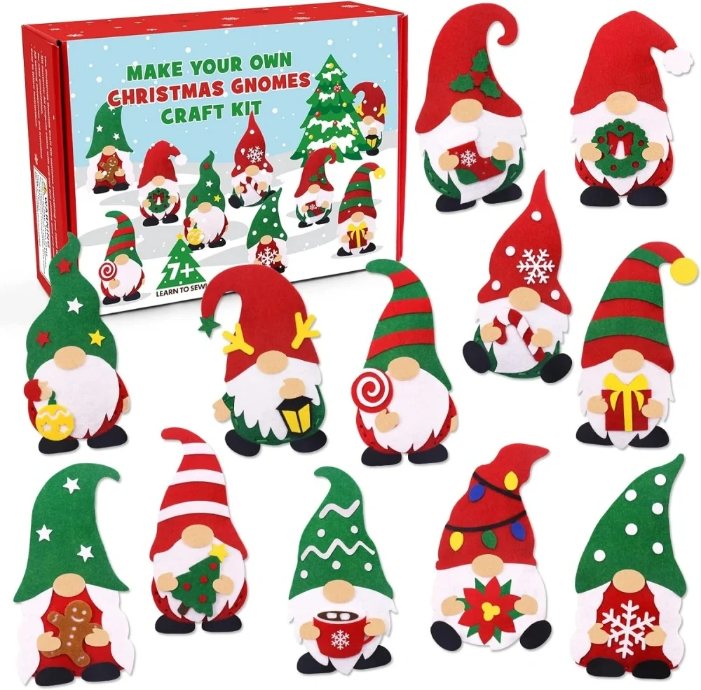 Kids Education Craft DIY Felt Sewing Kit S12 Christmas Gnome