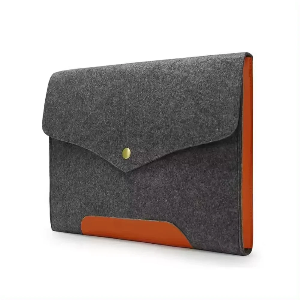 Custom logo business A4 size file holder laptop computer messenger pouch envelope sleeve felt document cover handbag for women