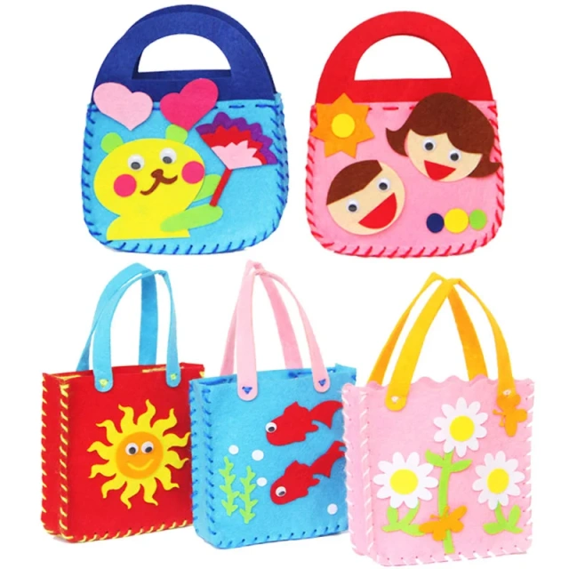 Novo kit de costura de saco de feltro de arte artesanal faça você mesmo para crianças de brinquedo macio personalizado