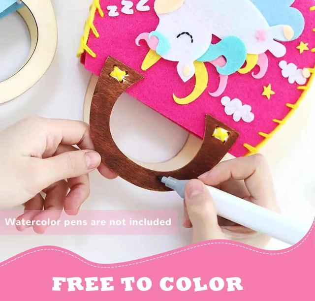 Đồ chơi giáo dục vui nhộn cho trẻ em Thủ công DIY Trang trí Túi Nỉ Bộ dụng cụ may