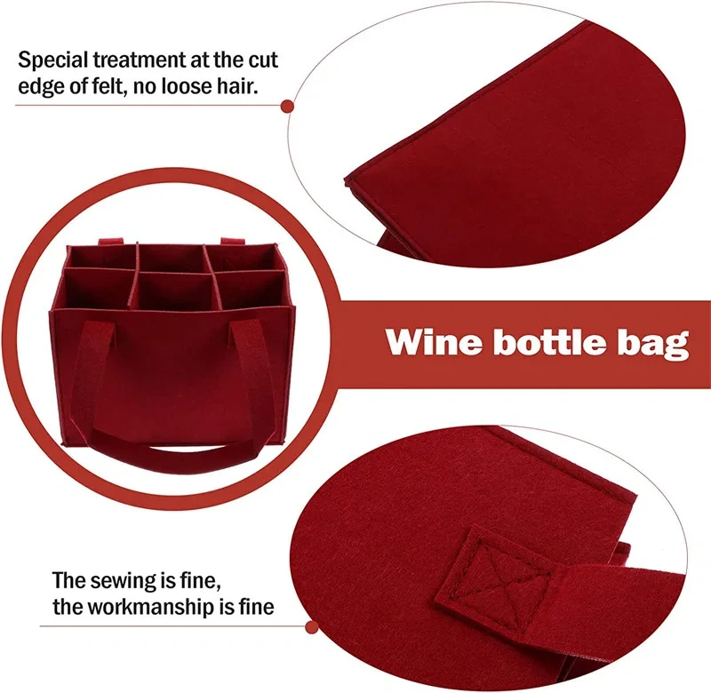 Custom Insulated Travel Gift Shopping Wine Protector Tote Bag with Logo Reusable Wine Bottle Tote Bag