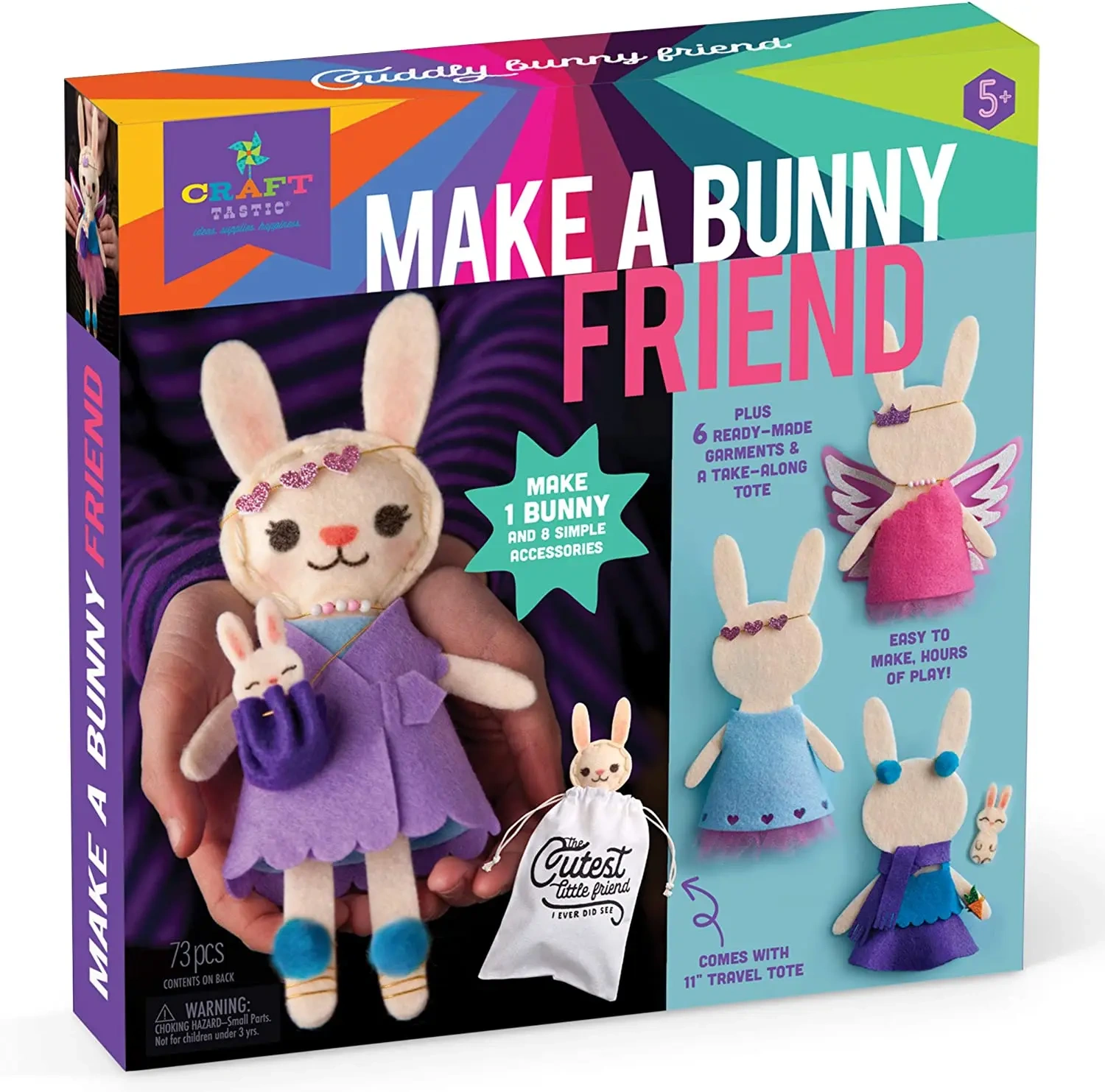 Kids Education Make a Bunny Friend Craft DIY Felt Sewing Kit