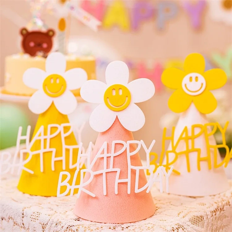 Custom Reusable Cute Baby Gift Birthday Crown Felt Hat Cones