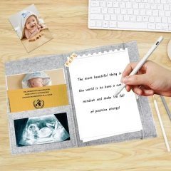 غطاء حماية لبطاقة الأمومة مصنوع يدويًا من اللباد الألماني للأم الحامل وبطاقة تأمين صورة الموجات فوق الصوتية والتطعيم