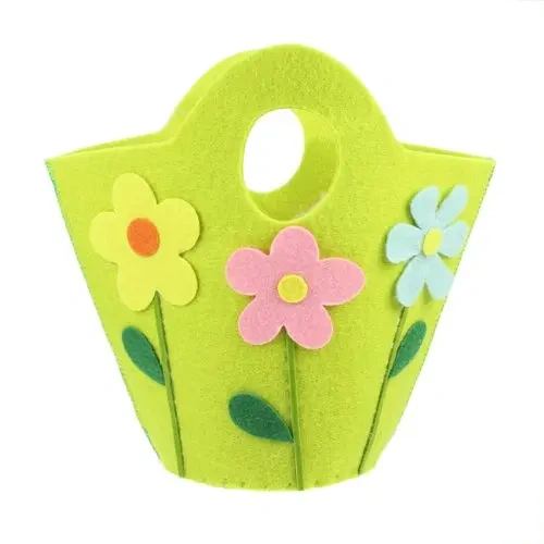 free sample ce certification custom sublimation liner kids candy bunny gift bag egg hunt chick felt Easter baskets for kids