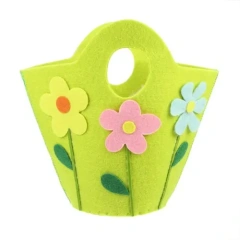 عينة مجانية من أكياس هدايا أرنب الحلوى المخصصة الحاصلة على شهادة CE، سلال عيد الفصح المصنوعة من اللباد للأطفال