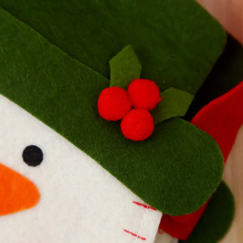 Christmas decoration supplies in stock santa claus reindeer snowman felt basket mini children Christmas candy treat gift bags