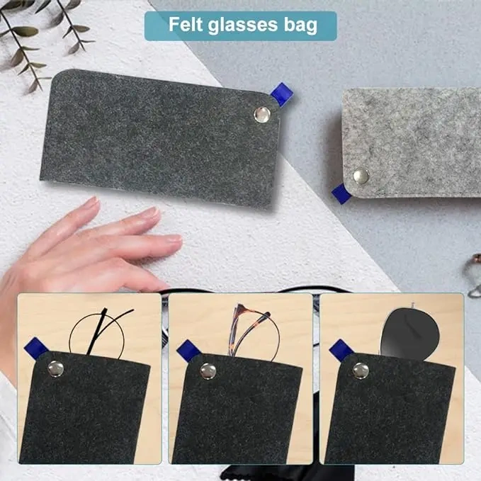 wholesale great colours perfect fit recycle folding large felt sleeve wallet carrying glasses boxes sunglasses case