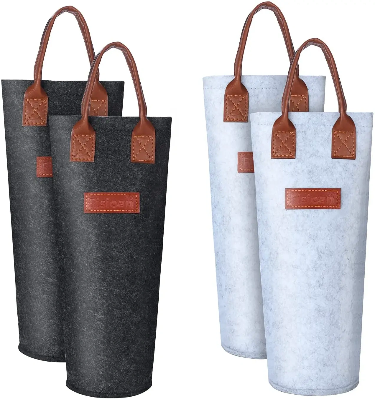 manufacturer large capacity portable eco single felt wine cooler bottle bag for wedding gift and wine lover's
