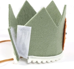 Sombrero de corona de fieltro de tela personalizado para el primer cumpleaños de bebés y niños