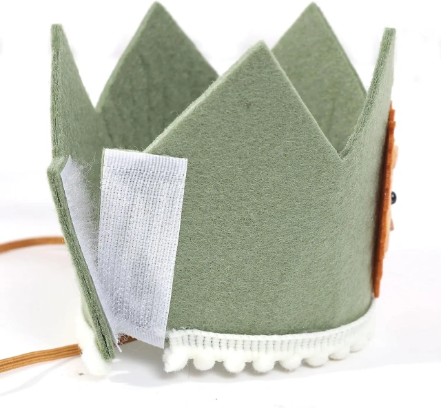 Sombrero de corona de fieltro de tela personalizado para el primer cumpleaños de bebés y niños