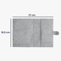 غطاء Mutterpass للحوامل مصنوع من اللباد الرمادي رخيص الثمن بشعار مخصص مع زر كبس