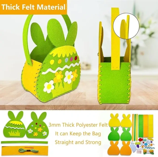 Kids Fun Education Craft DIY Easter Flower Bag Felt Sew Kit
