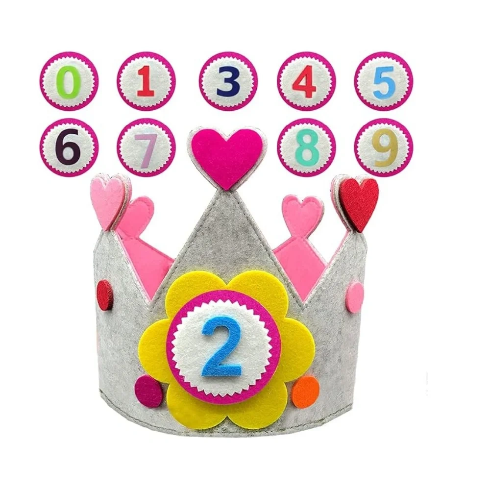 Custom Cute Baby Gift Fabric Felt Kids Birthday Crown