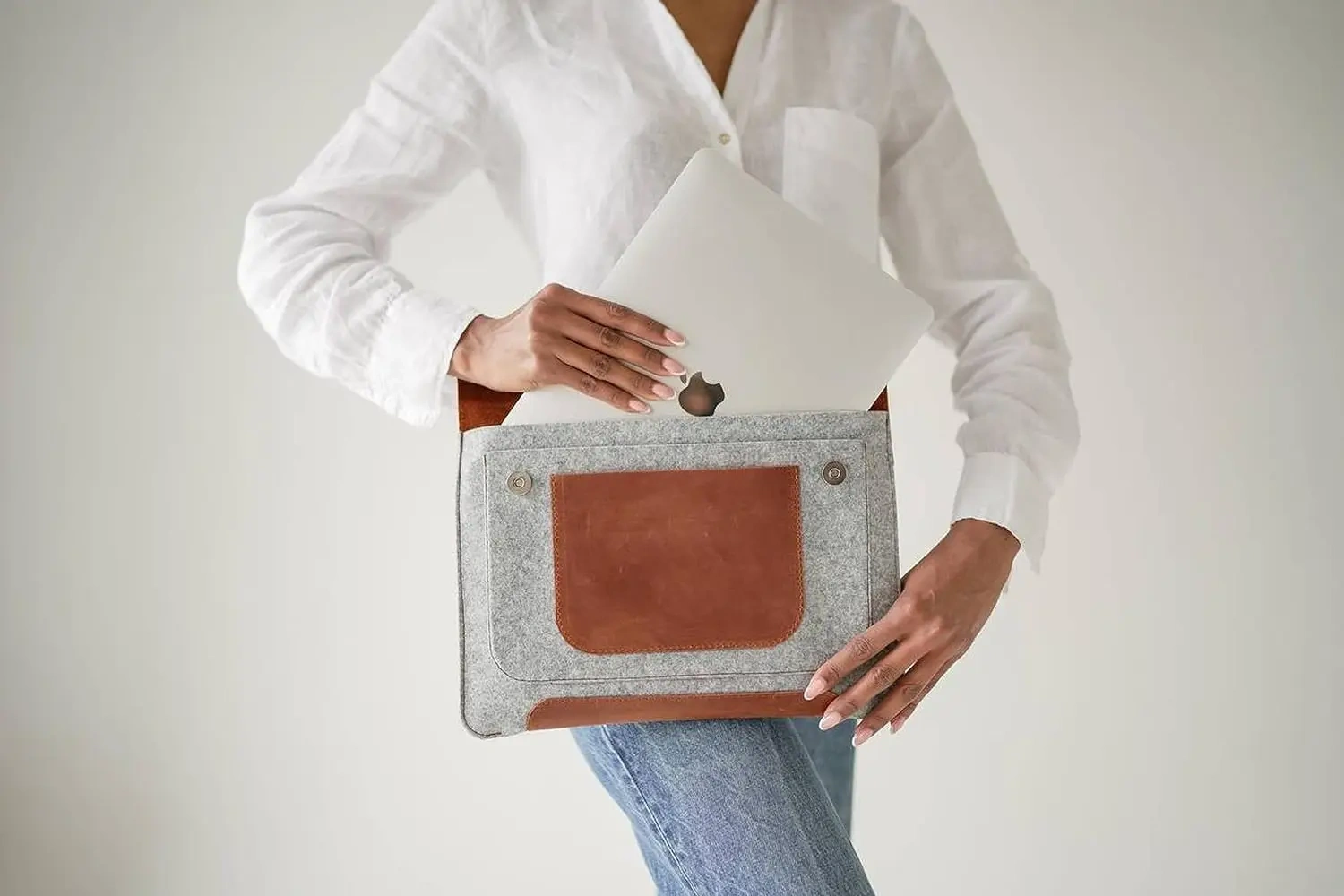 low price new custom 11 12in felt folding desktop computer holder riser stand sleeve bag protective laptop case