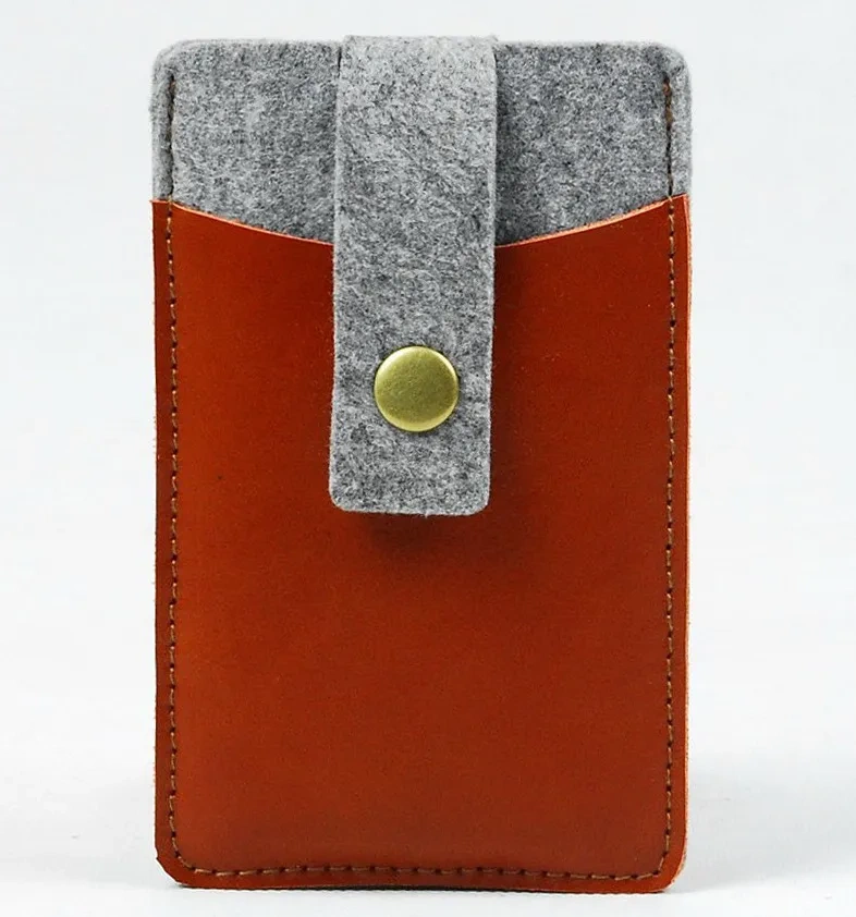 custom size color printed logo recycled RPET needle punch polyester felt leather cell phone pouch for men women kids