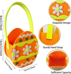 Vente en gros de décorations de poussins de Pâques en feutre à sublimation, paniers de chasse aux œufs de Pâques pour décorations de fête pour enfants, sacs de bonbons, seaux de friandises